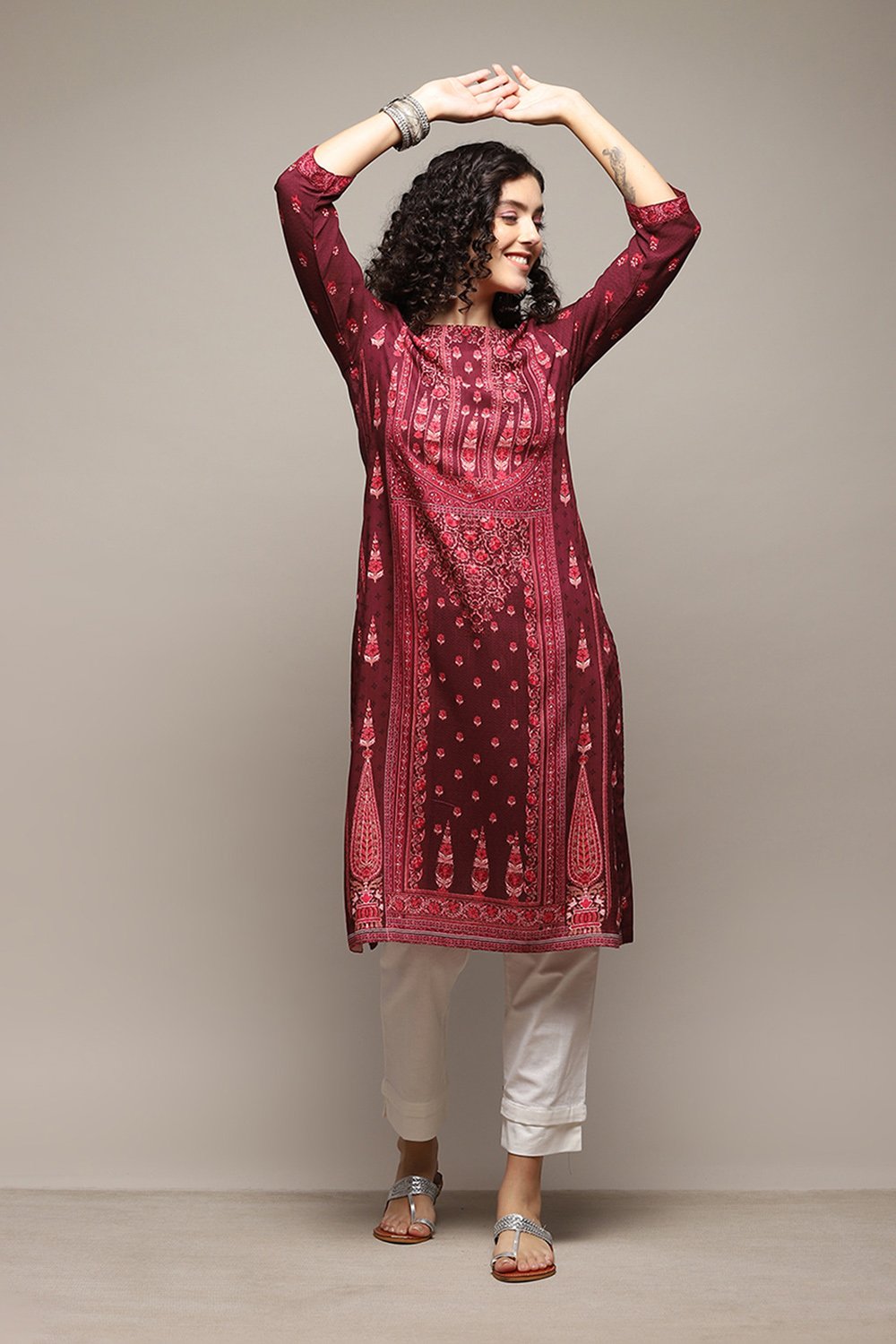 Berry LIVA Straight Printed Kurta | Biba India